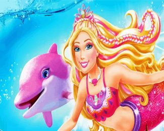 Barbie Mermaid And The Pink Dolphin diamond painting