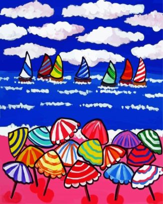 Beach Umbrellas diamond painting