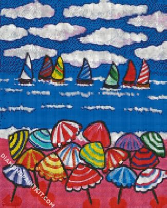 Beach Umbrellas diamond painting