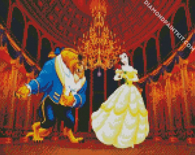 Beauty And The Beast In The Ballroom diamond painting