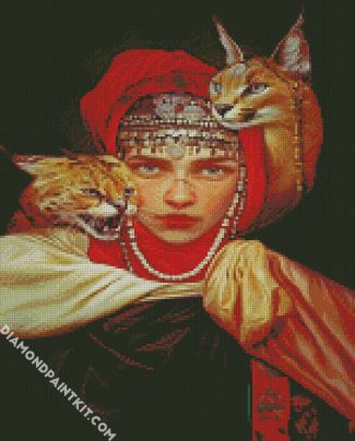 Berber Lady And Her Pet diamond painting