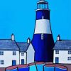 Blue Lighthouse And Boats diamond painting