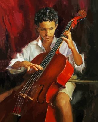 Boy Playing Violoncello diamond painting