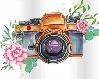 Camera And Flower diamond painting