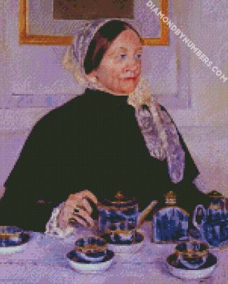 Cassatt Lady At Tea Table diamond painting