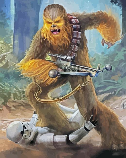 Chewbacca And Stormtrooper Fight - 5D Diamond Painting ...