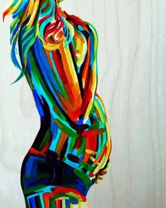 Colorful Pregnant Woman diamond painting