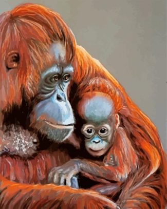 Cute Orangutans diamond painting