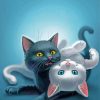 Cute Black And White Cats diamond painting