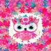 Cute Pink Floral Owl diamond painting