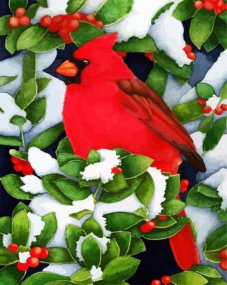 Aesthetic Red Cardinal Bird - 5D Diamond Painting