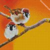 Cute Sparrows diamond painting