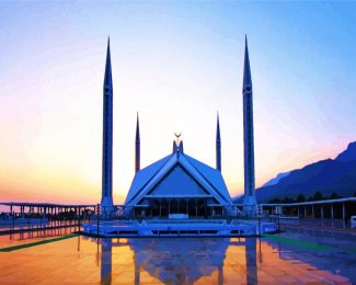 faisal mosque Islamabad diamond painting