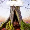 Fantastic Treehouse Illustration diamond painting