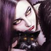 Gothic Girl And Black Cat diamond painting