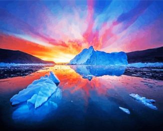Greenland Sunset On Ice diamond painting