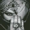 Monochrome Arab Lady diamond painting