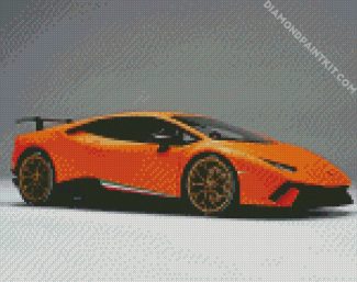 Orange Lamborghini Huracan diamond painting