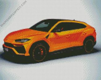 Orange Lamborghini Urus diamond painting
