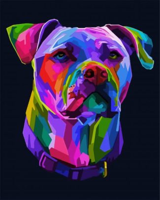 Pitbull Colorful Dog diamond painting