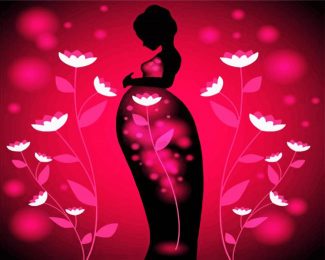 Pregnant Floral Lady diamond painting
