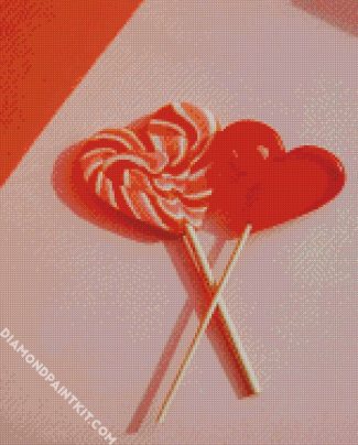 Red Lollipops diamond painting