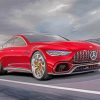 Red Mercedes Amg Car diamond painting