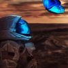 Space Man And Blue Butterfly diamond painting