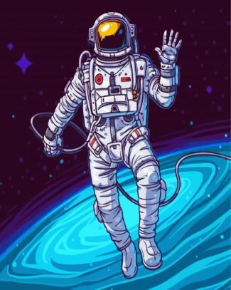 Space Man Illustration diamond painting