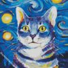 Starry Night Cat diamond painting