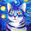 Starry Night Cat diamond painting
