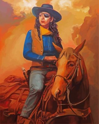 Western Lady On A Horse diamond painting