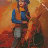 Western Lady On A Horse diamond painting