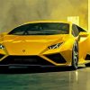 Yellow Lamborghini Huracan diamond painting
