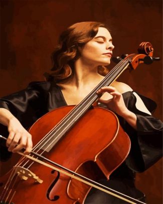 Young Woman Playing Violoncello diamond painting