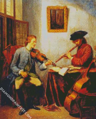 A Violinist And A Flutist diamond painting