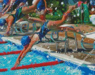 Swimmers Competition diamond painting