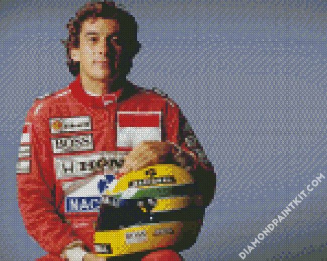 Ayrton Senna And His Helmet diamond painting