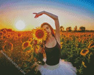 Ballerina And Sunflowers diamond painting