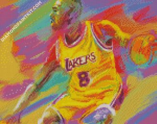 Colorful Abstract Kobe Bryant diamond painting