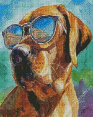 Dog Wearing Glasses diamond painting