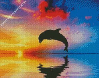 Dolphin Silhouette diamond painting
