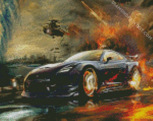 Racing Car In War diamond painting
