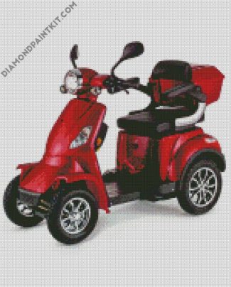 Red Scooter diamond painting