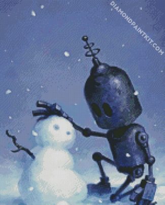 Robot And Snow Man diamond painting