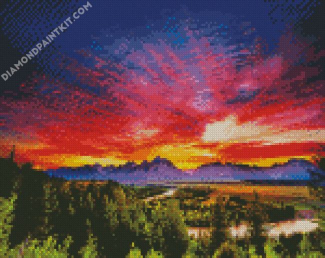 Summer Sunset At Teton diamond painting