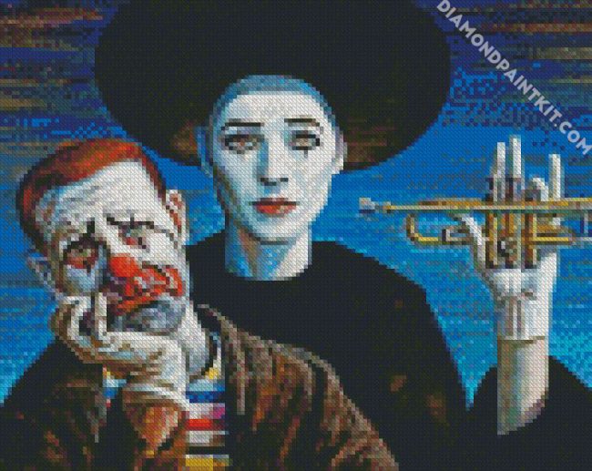 Clown Trumpet Player diamond painting