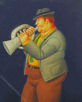 Fat Trumpet Player diamond painting