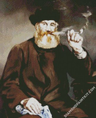 Man Smoking Pipe Art diamond painting