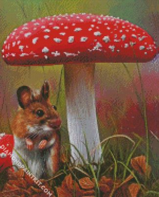 Mouse Under Toadstool diamond painting